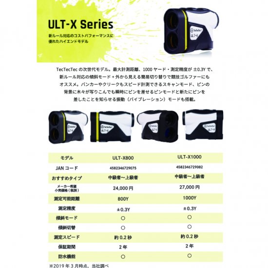tectectec ULT-X800 レーザー距離計スポーツ用品定価¥26400-